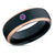 Amethyst Wedding Ring - Rose Gold Tungsten Ring - Black Tungsten Ring - Amethyst Wedding Ring