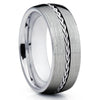 Tungsten Wedding Band - Braid Ring - Tungsten Wedding Ring - Silver Tungsten - Clean Casting Jewelry