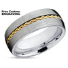 Yellow Gold Wedding Ring - Tungsten Wedding Band - 18k - Braid Ring - Tungsten Carbide