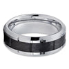 Black Tungsten Wedding Band - Tungsten Carbide Ring - Men's Tungsten Ring - 8mm - Clean Casting Jewelry