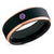 Amethyst Wedding Ring - Black Tungsten Ring - Rose Gold Wedding Band - Man's Ring - Women's