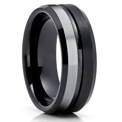 Black Tungsten Ring - Black Tungsten Band - Tungsten Wedding Band - Black Wedding Ring