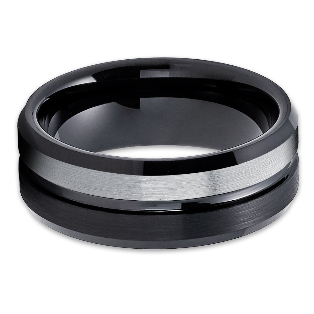 Black Tungsten Ring - Black Tungsten Band - Tungsten Wedding Band - Black Wedding Ring