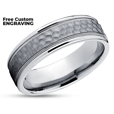 Titanium Wedding Ring - Titanium Wedding Ring - Hammered Wedding Ring - Titanium Ring - Wedding Ring