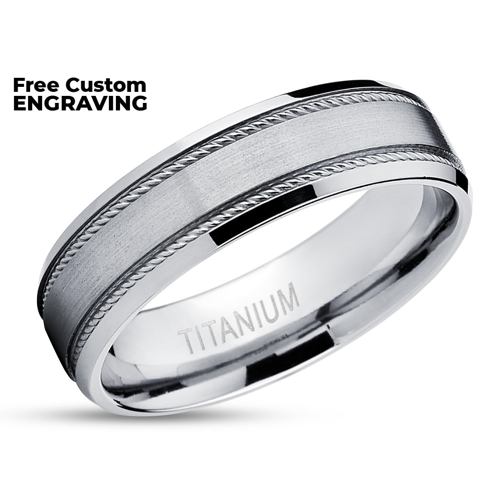 Titanium Wedding Ring - Wedding Ring - Matte Finished - Titanium Wedding Band - Ring