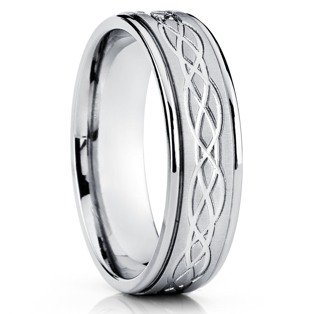 Titanium Wedding Ring - Infinity Wedding Ring - Titanium Wedding Band - Engagement Ring