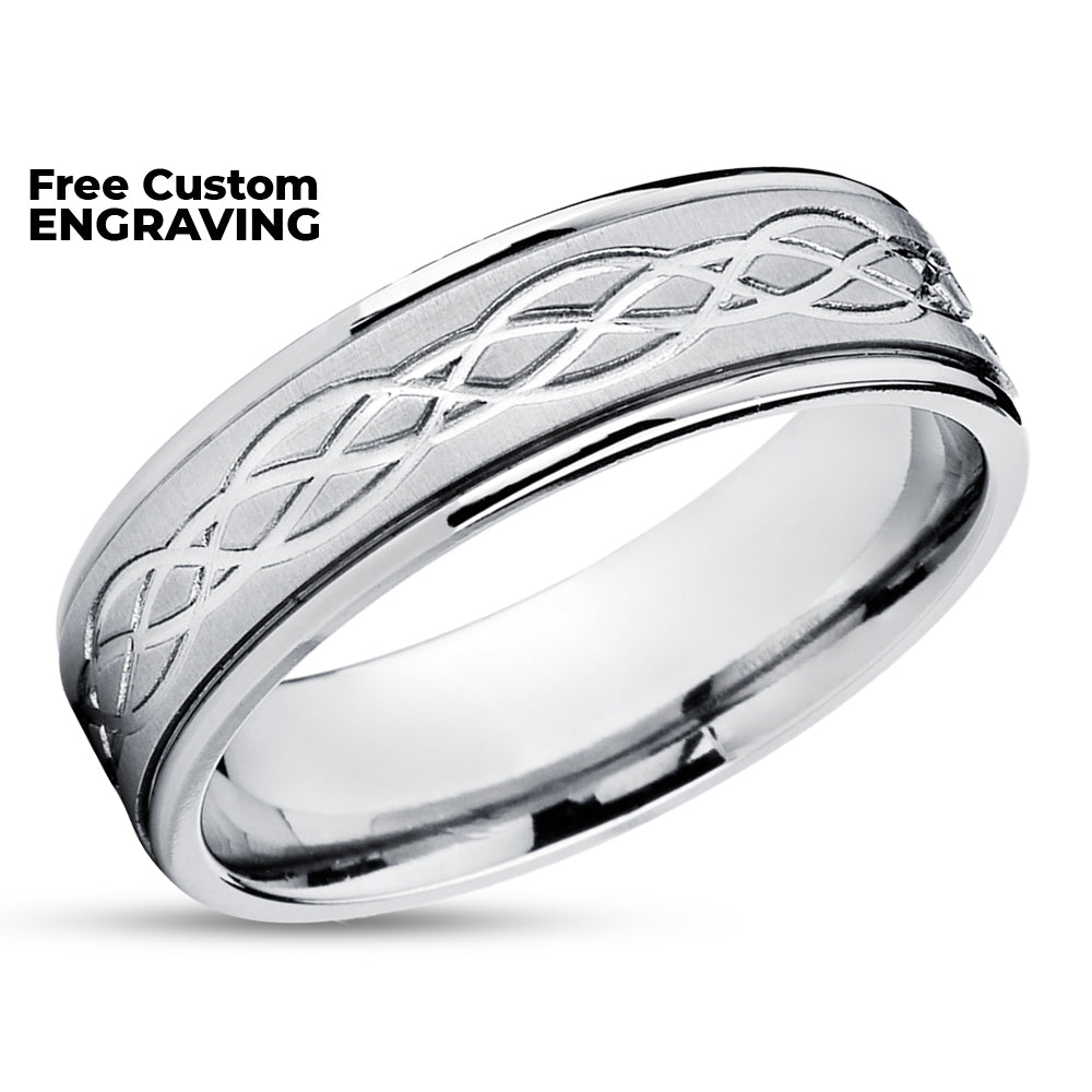 Titanium Wedding Ring - Infinity Wedding Ring - Titanium Wedding Band - Engagement Ring