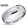 Titanium wedding Ring - Diamond Wedding Ring - Titanium Wedding Band - Engagement Ring