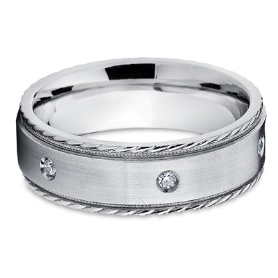 Diamond Wedding Band - Titanium Wedding Ring - Wedding Ring - Engagement Ring - Titanium