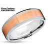 Rose Gold Wedding Ring - Titanium Wedding Band - 14k Rose Gold - Engagement Ring