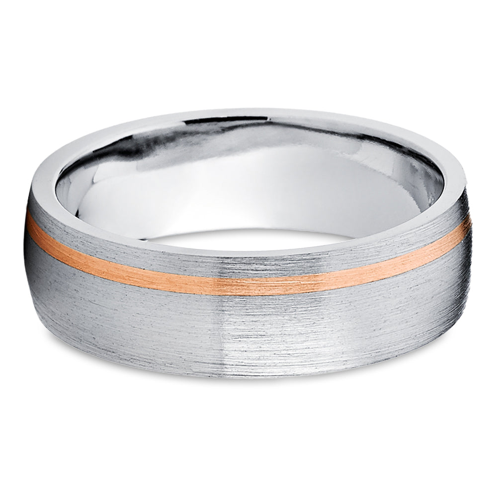 Rose Gold Wedding Ring - Titanium Wedding Ring - 14k Rose Gold - Engagement Ring - Wedding Ring