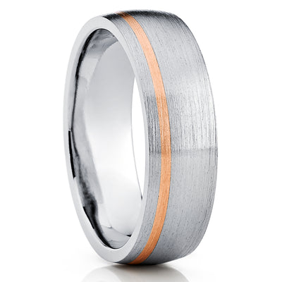 Rose Gold Wedding Ring - Titanium Wedding Ring - 14k Rose Gold - Engagement Ring - Wedding Ring