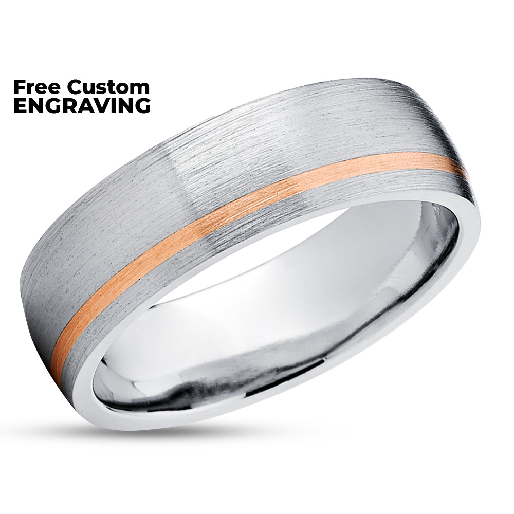 Rose Gold Wedding Ring - Titanium Wedding Ring - 14k Rose Gold - Engagement Ring - Wedding Ring