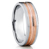 Rose Gold Wedding Ring - Titanium Wedding Band - 14k Rose Gold Ring - Engagement Ring