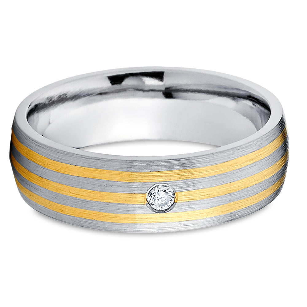 Yellow Gold Wedding Ring - Diamond Wedding Ring - Diamond - 14k Yellow Gold - Rings