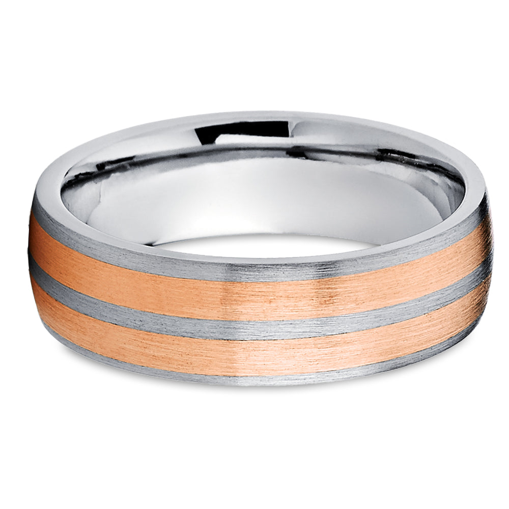 Titanium Wedding Ring - Rose Gold Wedding Ring - Wedding Ring - Rose Gold Band - 14k Rose Gold