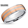 Titanium Wedding Ring - Rose Gold Wedding Ring - Wedding Ring - Rose Gold Band - 14k Rose Gold