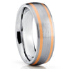 Rose Gold Wedding Ring - Titanium Wedding Ring - Titanium Wedding Ring - 14k Rose Gold Ring