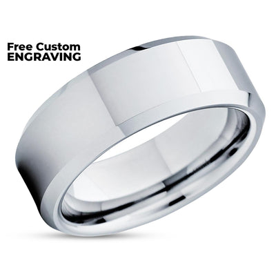 Tungsten Wedding Ring - Silver Tungsten Ring - Tungsten Wedding Band - Wedding Ring