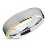 Yellow Gold Rings - Tungsten Wedding Ring - Tungsten Carbide Ring - Yellow Gold Ring