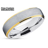 Yellow Gold Rings - Tungsten Wedding Ring - Tungsten Carbide Ring - Yellow Gold Ring