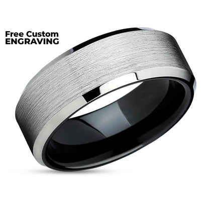 Black Wedding Ring - Tungsten Wedding Ring - Black Wedding Band - Tungsten Ring