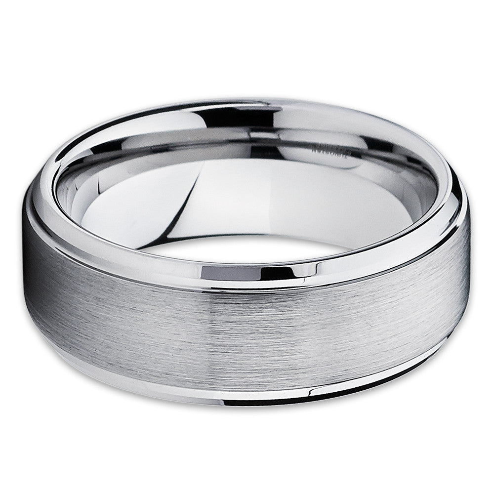 Men's Titanium Ring - Grey Titanium Band - Titanium Wedding Band - Brush - Clean Casting Jewelry