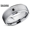 Black Diamond Ring - Tungsten Carbide Ring - Wedding Band - Wedding Ring