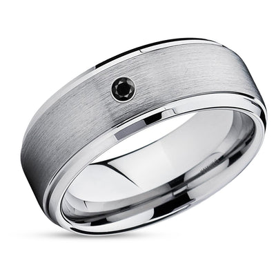 Black Diamond Ring - Tungsten Carbide Ring - Wedding Band - Wedding Ring
