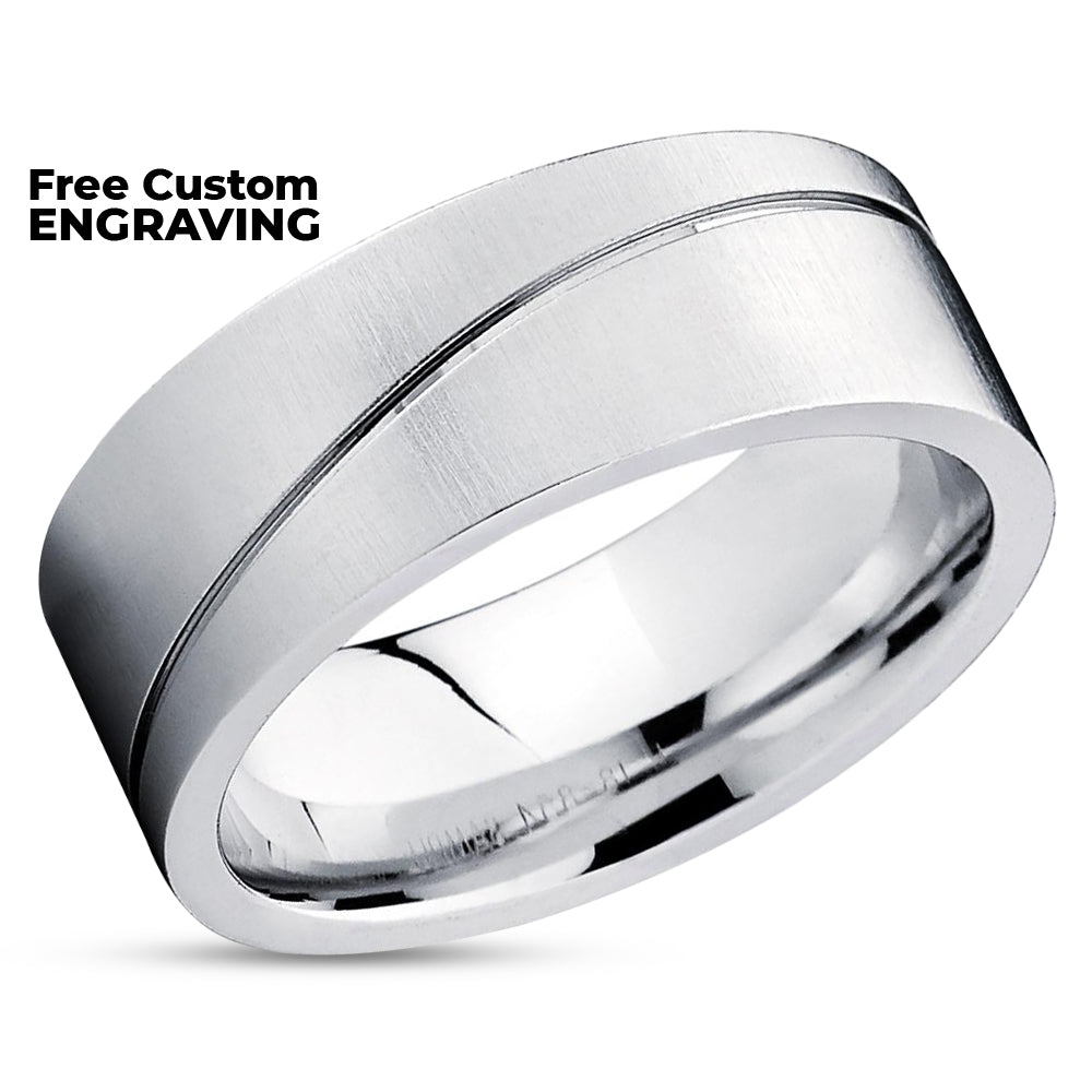 Titanium Wedding Ring - Silver Titanium Ring - Wedding Band - Anniversary Ring - Band