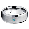 Tungsten Wedding Band - Blue Diamond Ring - Men's Tungsten - Gray Ring - Clean Casting Jewelry