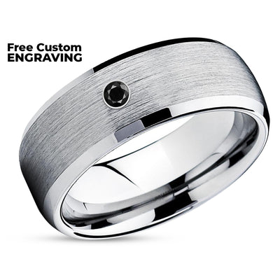 Black Diamond Ring - Wedding Band - Man's Wedding Ring - Diamond Wedding Ring - Man's Ring