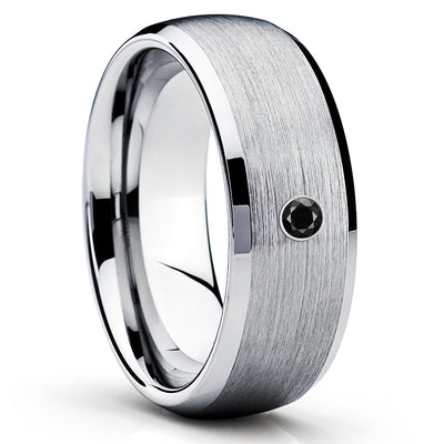 Black Diamond Tungsten Ring - Men's Tungsten Ring - Black Diamond Ring - Clean Casting Jewelry