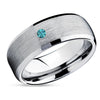 Blue Diamond Wedding Ring - Tungsten Wedding Ring - Man's Wedding Ring - 8mm Ring