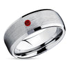 Ruby Wedding Ring - Man's Wedding Band - Tungsten Carbide Ring - Wedding band - Ring