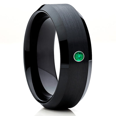 Ruby Tungsten Ring - Black Wedding Band - Handmade - Tungsten Wedding Ring - Clean Casting Jewelry