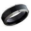 Black Tungsten Wedding Band - Gunmetal Tungsten Ring - Black Tungsten Ring - Black Ring