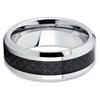 Tungsten Wedding Band - Carbon Fiber Ring - Black - Tungsten Wedding Ring - Clean Casting Jewelry