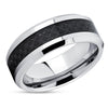 Carbon Fiber Wedding Ring - Tungsten Wedding Ring - Wedding Band - Wedding Ring