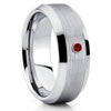 Ruby Tungsten Ring - Handmade - Tungsten Wedding Band - Men's Ring - Clean Casting Jewelry