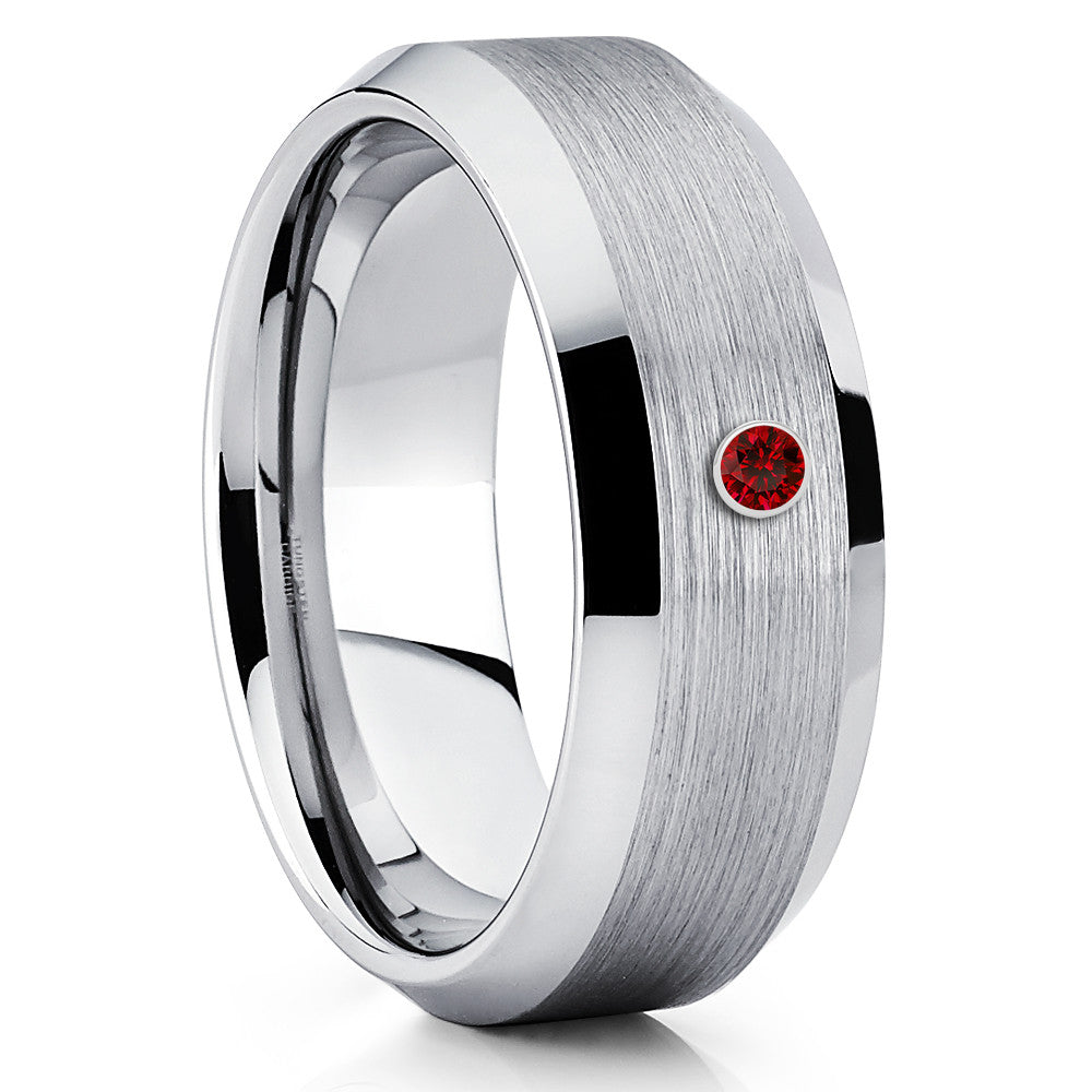 Tungsten ruby ring on sale