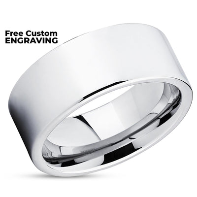 Tungsten Wedding Band - Silver Tungsten Ring - Tungsten Carbide Ring - Engagement Band