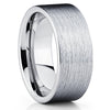 Silver Tungsten Wedding Band - Brush Tungsten Ring - Tungsten Carbide - Clean Casting Jewelry