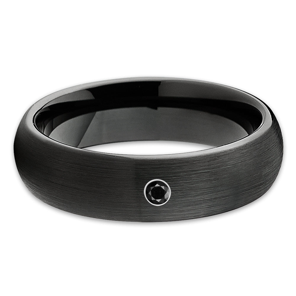 Black Diamond Tungsten Ring - Black Tungsten Band - Tungsten Carbide - Clean Casting Jewelry