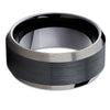 10mm - Black Tungsten Wedding Band - Men's Black Tungsten Ring - Black Ring - Clean Casting Jewelry