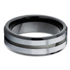 Gray Tungsten Wedding Band - Black Tungsten Ring - Men's Wedding Band - Clean Casting Jewelry