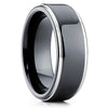 8mm Black Tungsten Wedding Ring - Shiny Polish - Tungsten Wedding Band - Clean Casting Jewelry