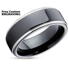 Black Tungsten Ring - Black Wedding Ring - Shiny Black Ring - Wedding Band - 8mm