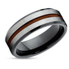 Maroon Tungsten Wedding Band - Black Ring - Maroon Wedding Ring - Black Ring