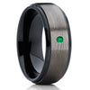 Black Tungsten Ring - Emerald Tungsten Ring - Gunmetal Ring - Gray Tungsten - Clean Casting Jewelry